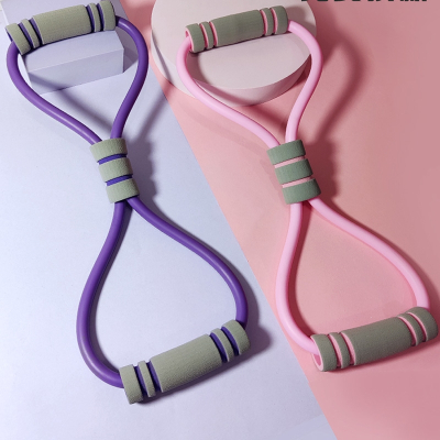 瑜伽8字拉力器向向锦鲤开背肩弹力绳家用健身器材女八字拉力绳