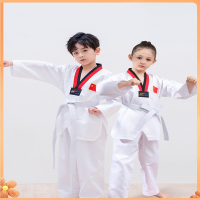儿童跆拳道服闪电客男童女童夏季长袖短袖定制印字初学者跆拳道训练服装