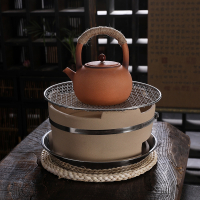 广式潮汕功夫煮茶壶炭炉闪电客烧水壶围炉煮茶提梁壶侧把壶陶土竹木碳炉