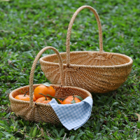创意西瓜提篮闪电客仿藤编购物篮买菜篮子水果筐采摘篮户外野餐篮