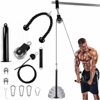 健身器材改装配件向向锦鲤DIY家用高位下拉自制飞鸟器械滑轮钢丝绳铃片托