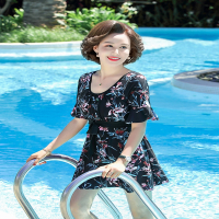 佑游妈妈泳衣女中老年人遮肉遮肚显瘦保守分体大码时尚泡温泉