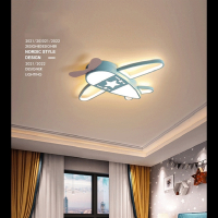 鹿家良品北欧风卧室ins儿童房公主现代简约阿斯卡利小飞机LED吸顶灯具客厅