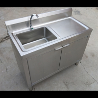 厨房304不锈钢古达水池水槽柜式落地一体式洗菜盆洗碗池带操作台橱柜