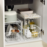 古达厨房橱柜下水槽洗手池分层置物架双层抽屉式收纳架盒调料瓶整理架
