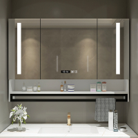 古达轻奢实木镜柜卫生间挂墙式收纳柜浴室智能镜子除雾照明置物架镜箱