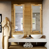 卫生间镜子壁挂墙古达浴室镜家用欧式装饰化妆镜台盆镜洗漱镜