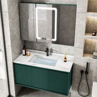定制岩板一体盆北欧卫浴套装浴室柜组合现代轻奢洗漱台卫生间洗手盆柜