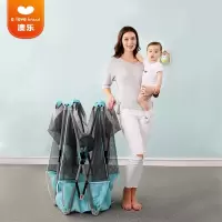 澳乐儿童围栏婴幼儿防护栏栅栏宝宝网布围栏可折叠海洋球池 折叠围栏[樱粉]送垫子*