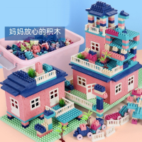 儿童积木桌多功能塑料玩具大颗粒男孩女孩宝宝拼装拼插legao 莫兰迪色(228pcs)基础场景礼盒[赠底板]