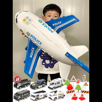 儿童玩具飞机耐摔小汽车警车小孩男孩智扣2-3-4岁宝宝男童玩具车 超大号-城市-6只城市合金车-11种摆件