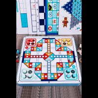 飞行棋跳棋儿童五子棋智扣小学生斗兽棋类亲子动脑玩具多功能棋盘 大号加厚二十七合一棋_送收纳袋_
