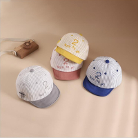 韩范儿潮流魅扣儿童软沿鸭舌帽子时尚条纹字母刺绣婴儿帽遮阳棒球帽春