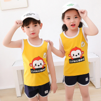 夏季儿童背心运动套装魅扣童装男童女童夏装中小童两件套