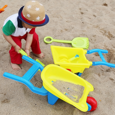 儿童大号沙滩推车玩具车套装魅扣宝宝玩沙子挖沙漏铲子工具决明子