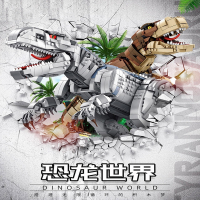 积木恐龙儿童拼装玩具男孩子魅扣成人成年高难度巨大型霸王龙