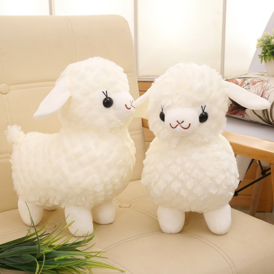 新款小绵羊魅扣公仔白色羊驼毛绒玩具生肖羊夹娃娃机填充玩偶
