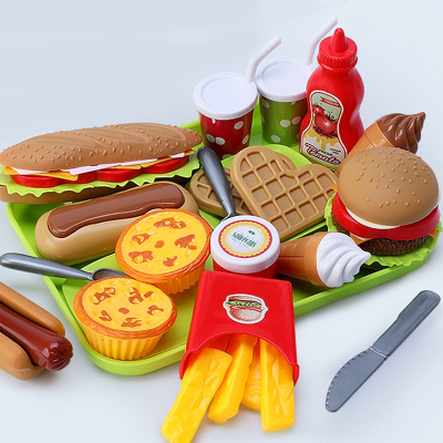 儿童汉堡包玩具套装智扣薯条过家家女孩仿真食物模型套餐迷你蒸笼包子
