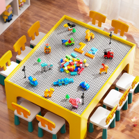儿童大尺寸积木桌子智扣多功能男女孩幼儿园力拼装玩具桌