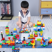 儿童玩具积木魅扣拼装大颗粒多功能力宝宝动脑男孩子女孩汽车系列