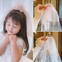 儿童发饰魅扣公主超仙蝴蝶结发夹女孩纱纱头箍飘带女童头花皇冠发饰