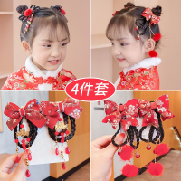 儿童汉服假发辫发夹魅扣古装超仙头饰小女孩发卡子中国风头花新年发饰