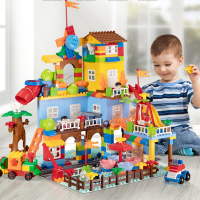 大颗粒积木拼装魅扣力动脑男孩女孩子城堡玩具宝宝6岁儿童礼物