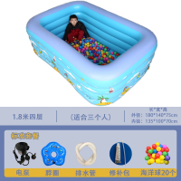 魅扣新生婴儿游泳池家用洗澡浴缸宝宝儿童小孩充气游泳桶加厚折叠水池_1.8米四层标准套餐