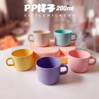 魅扣纯色宝宝儿童小孩训练学饮水杯奶杯漱口直饮喝水手柄杯200ml