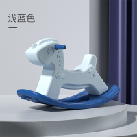 澳乐(AOLE-HW)小木马儿童摇摇马家用婴儿幼儿宝宝周岁生日礼物摇马玩具_独角兽摇马粉-浅蓝