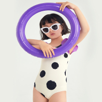 魅扣敲开心儿童泳衣泳装裤连体女童宝宝温泉防晒儿童泳装