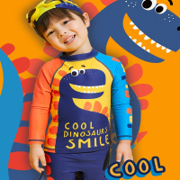 魅扣长袖防晒分体幼儿童游泳衣男孩宝宝男童中小童泳装套装