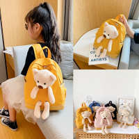 魅扣新款儿童包包女幼儿园书包男女童可爱小熊洋气时尚小中大班背书包