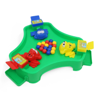 疯狂贪吃儿童玩具小青蛙吃豆机抢珠桌面吃球豆子亲子互动游戏宝宝_三人款青蛙吃豆48颗珠子