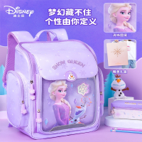迪士尼(DISNEY)礼盒书包小学生女生女孩一到三年级冰雪奇缘大容量儿童背包女童双肩