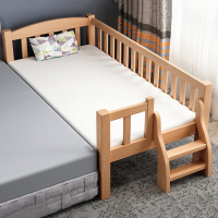 木儿童床带护栏小床婴儿男孩女孩公主床单人智扣床边床加宽拼接大床