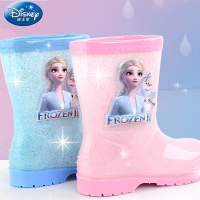 迪士尼(DISNEY)儿童雨鞋学生水鞋雨靴女小童爱莎公主雨衣短筒