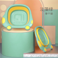 运智贝婴儿洗脸盆可折叠女宝宝洗屁股PP家用卡通男小孩盆子_浅兰色