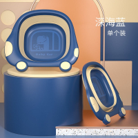 运智贝婴儿洗脸盆可折叠女宝宝洗屁股PP家用卡通男小孩盆子_深兰色