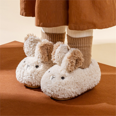 小童棉拖鞋智扣冬季亲子儿童家居鞋宝宝棉鞋包跟女童可爱毛毛拖鞋