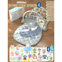 脚踏钢琴智扣婴儿健身架新生幼儿4女宝宝5躺着玩2踩3一6个月0-1岁玩具_轻奢蓝牙款遥控充电版飞机摇铃6件球不倒翁摇铃锤