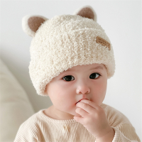 宝宝帽子魅扣冬季男女童婴儿毛绒帽针织保暖护耳秋冬款儿童毛线帽头围44-51cm