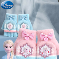 迪士尼(DISNEY)儿童手套五指翻盖冬季保暖宝宝女童女孩爱莎公主半指小孩