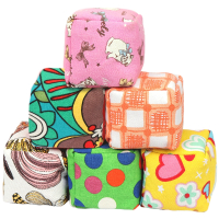 小沙包智扣儿童丢沙包幼儿园小学生玩具手工帆布卡通带绳子抓扔沙包袋_加厚帆布沙包7厘米4只装颜色随机