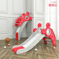 宝宝家用滑滑梯智扣室内小型儿童幼儿园滑梯组合户外小孩玩具加厚室外_基础款樱桃红