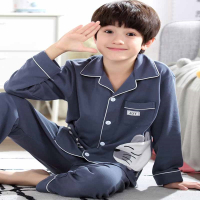 儿童睡衣魅扣春秋季男童宝宝长袖薄款青少年中大童家居服套装