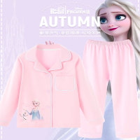 迪士尼(DISNEY)女童睡衣套装儿童棉春秋冰雪长袖爱莎公主宝宝时尚家居服