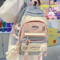 书包魅扣女ins风可爱韩版高中生初中生小学生三到五六年级双肩包背包