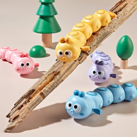 毛毛虫智扣发条玩具儿童会动会跑的小动物上链上弦婴儿宝宝1一2岁_四只装毛毛虫