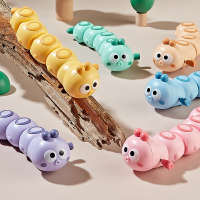 毛毛虫智扣发条玩具儿童会动会跑的小动物上链上弦婴儿宝宝1一2岁_六只装毛毛虫